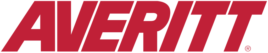 A red and black logo for the er.